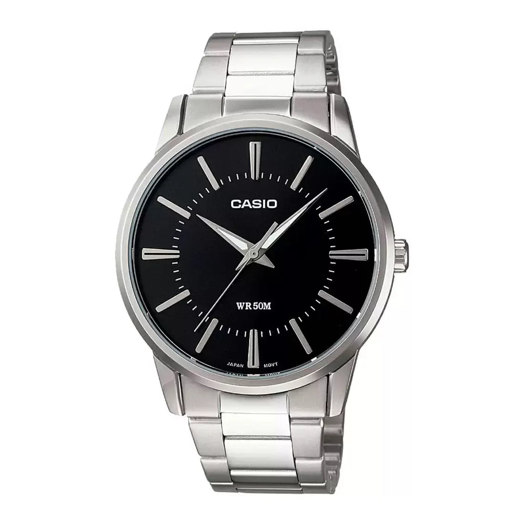Casio MTP - 1303D - 1A Men’s 39 mm Quartz Watch – Black Dial & Stainless Steel Bracelet - VERSE - 