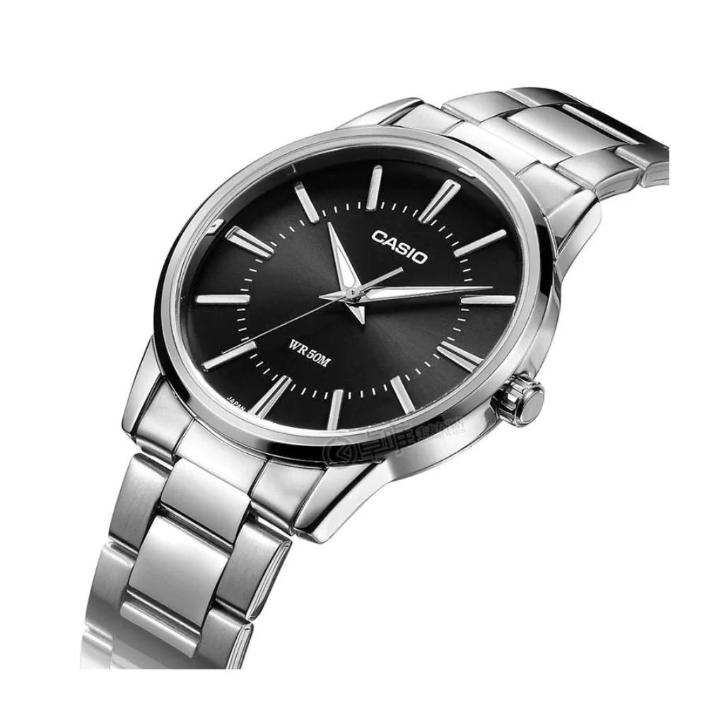 Casio MTP - 1303D - 1A Men’s 39 mm Quartz Watch – Black Dial & Stainless Steel Bracelet - VERSE - 