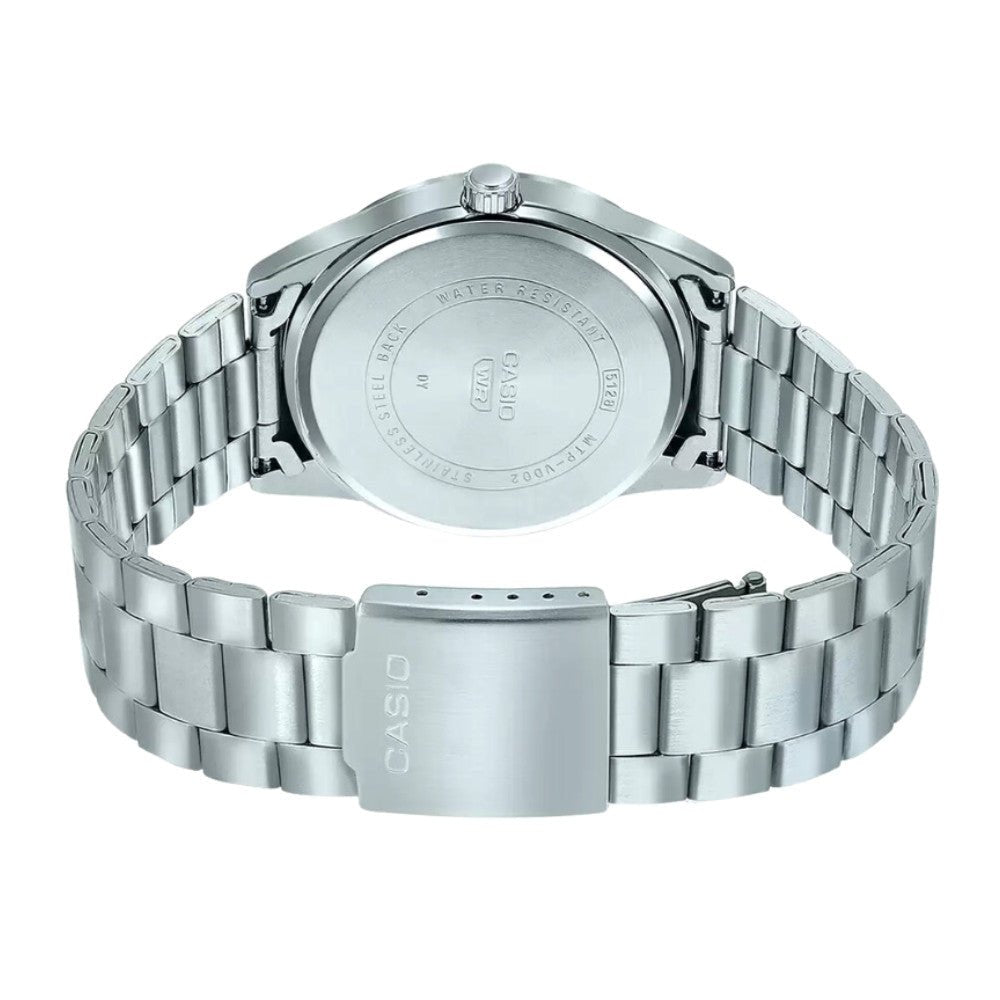 Casio VD02D - 2E Men’s 42 mm Quartz Analog Watch – Blue Dial & Stainless Steel Bracelet - VERSE - 