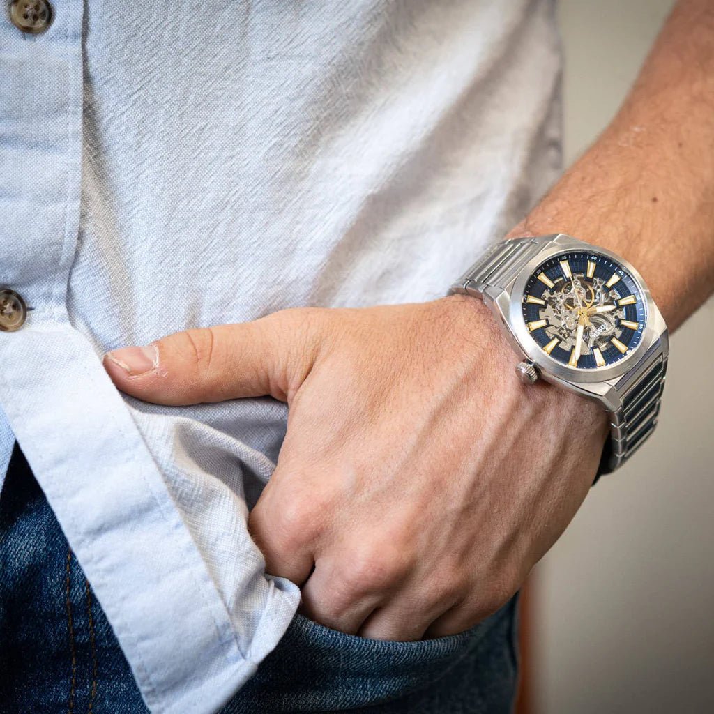 FOSSIL Everett Automatic Blue Dial Men's Watch ME3220 - VERSE - 