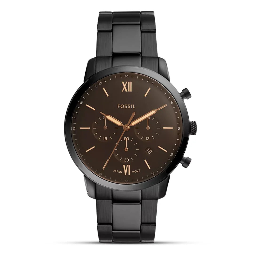 FOSSIL Neutra Chronograph Black Stainless Steel Men's Watch FS5525 - VERSE - 