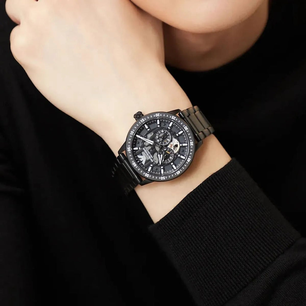EMPORIO ARMANI Mario Automatic Black Dial Men's Watch AR60054 - VERSE - 