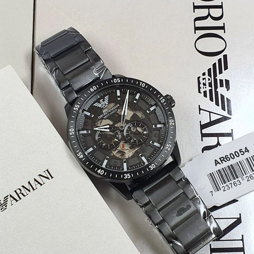 EMPORIO ARMANI Mario Automatic Black Dial Men's Watch AR60054 - VERSE - 