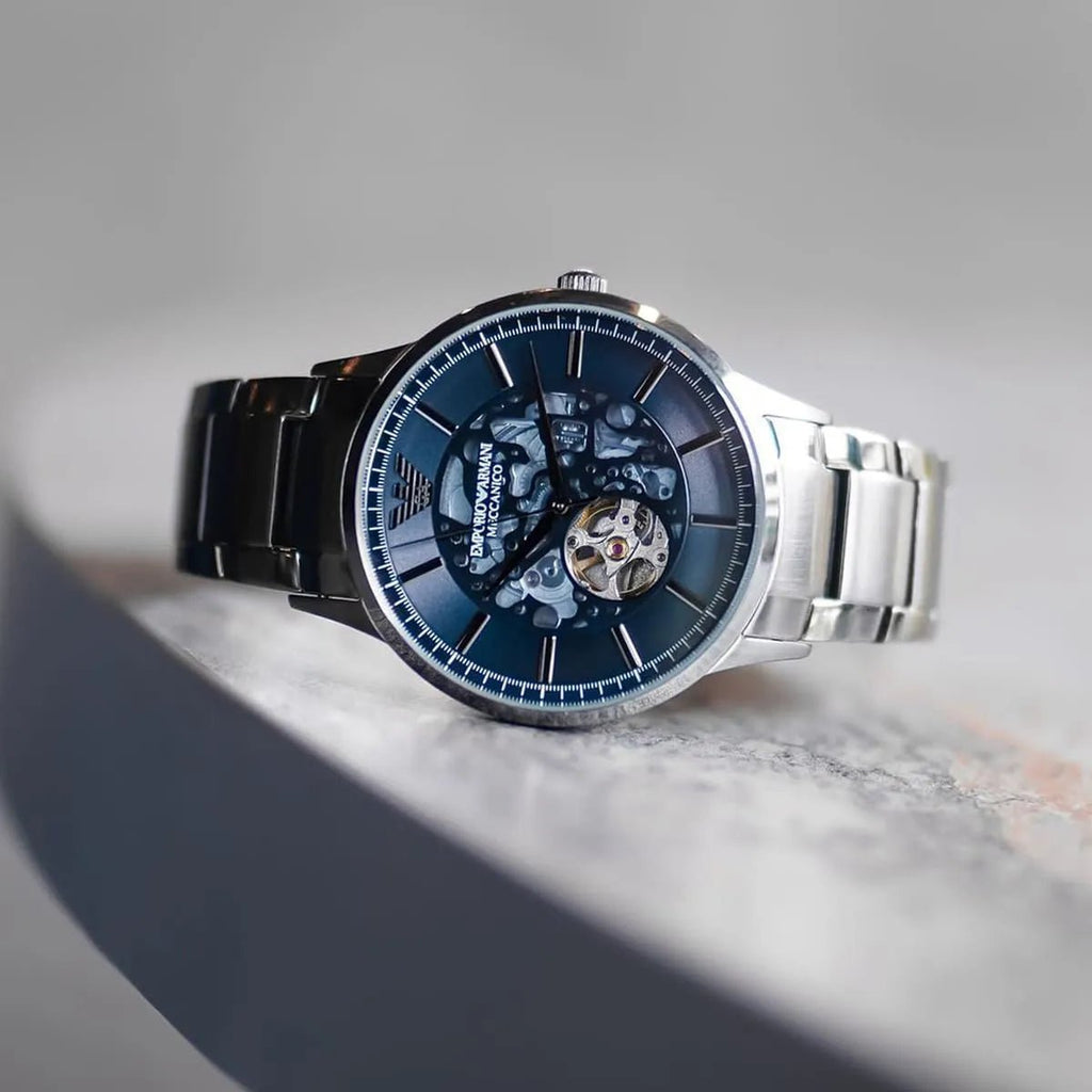 EMPORIO ARMANI Renato Automatic Blue Dial Men's Watch AR60056 (Gunmetal) - VERSE - 