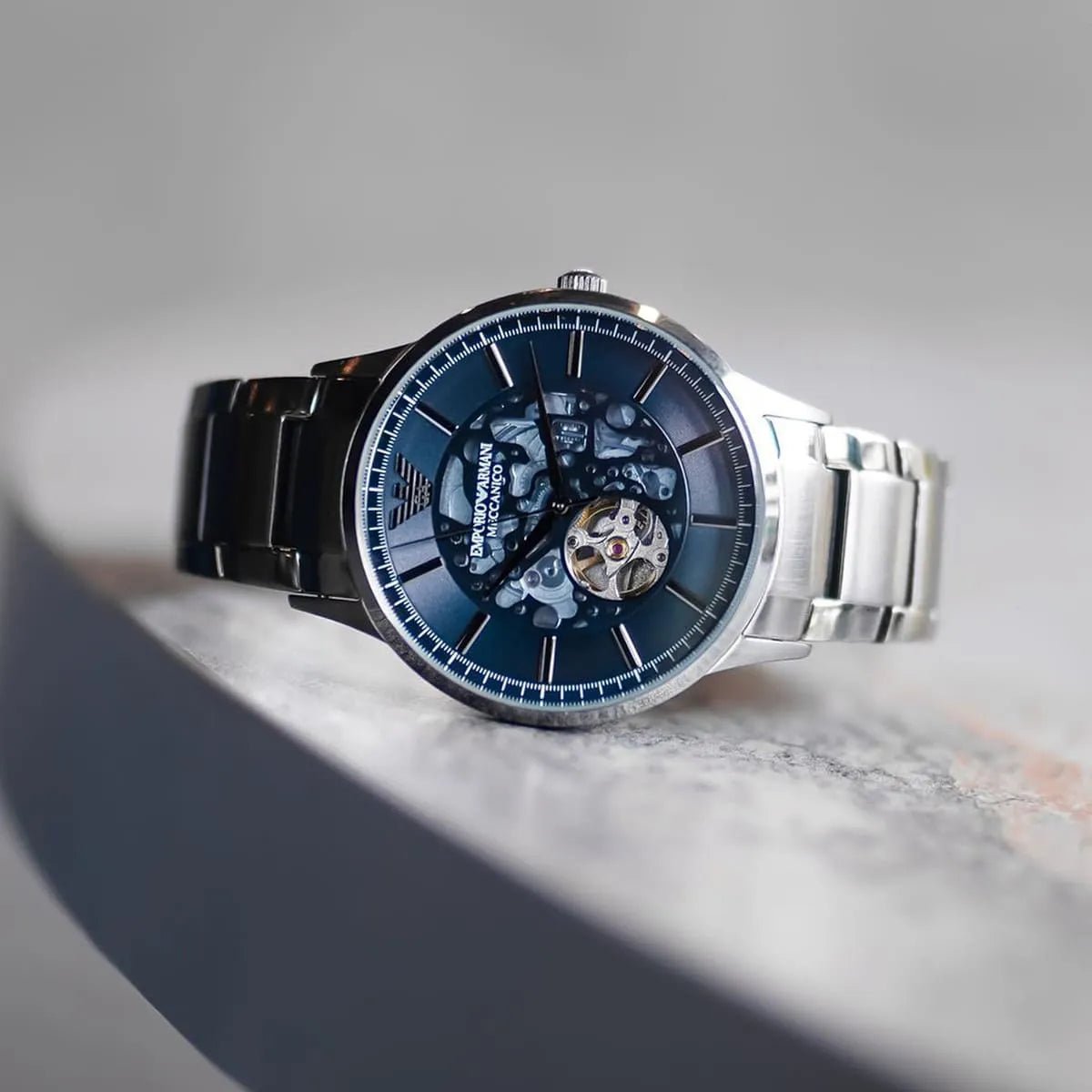 EMPORIO ARMANI Renato Automatic Blue Dial Men's Watch AR60056 (Gunmetal) - VERSE - 