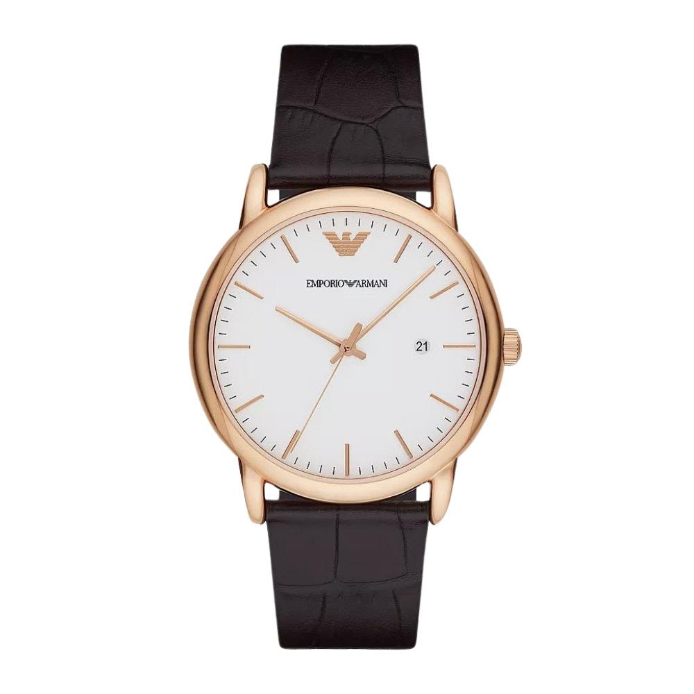 EMPORIO ARMANI Luigi Three - Hand Date Men's Watch AR2502 (Rose Gold/Brown) - VERSE - 