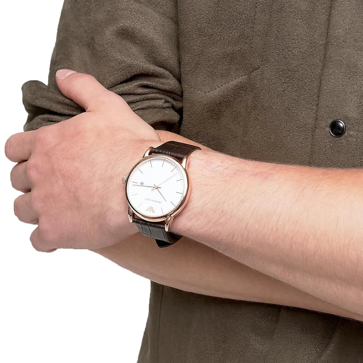EMPORIO ARMANI Luigi Three - Hand Date Men's Watch AR2502 (Rose Gold/Brown) - VERSE - 