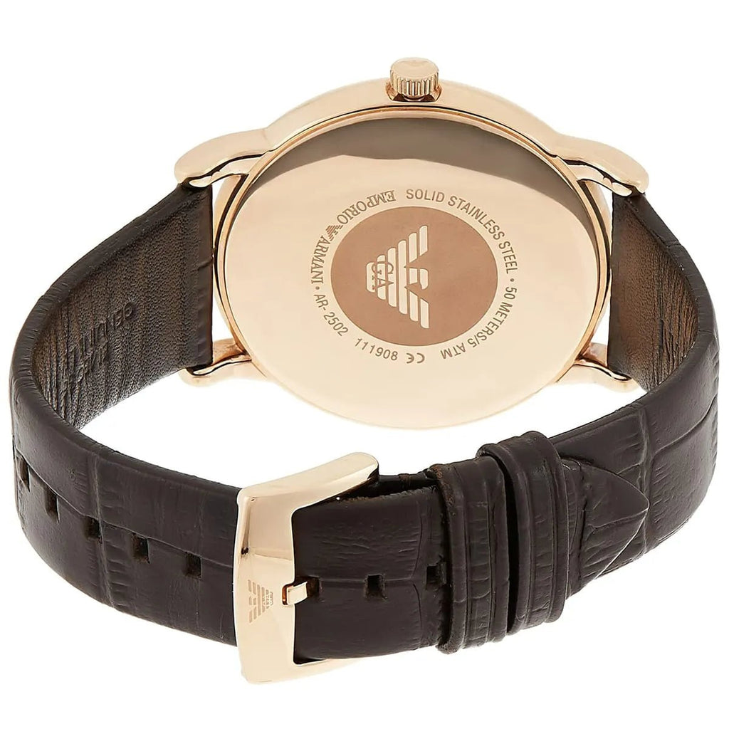 EMPORIO ARMANI Luigi Three - Hand Date Men's Watch AR2502 (Rose Gold/Brown) - VERSE - 
