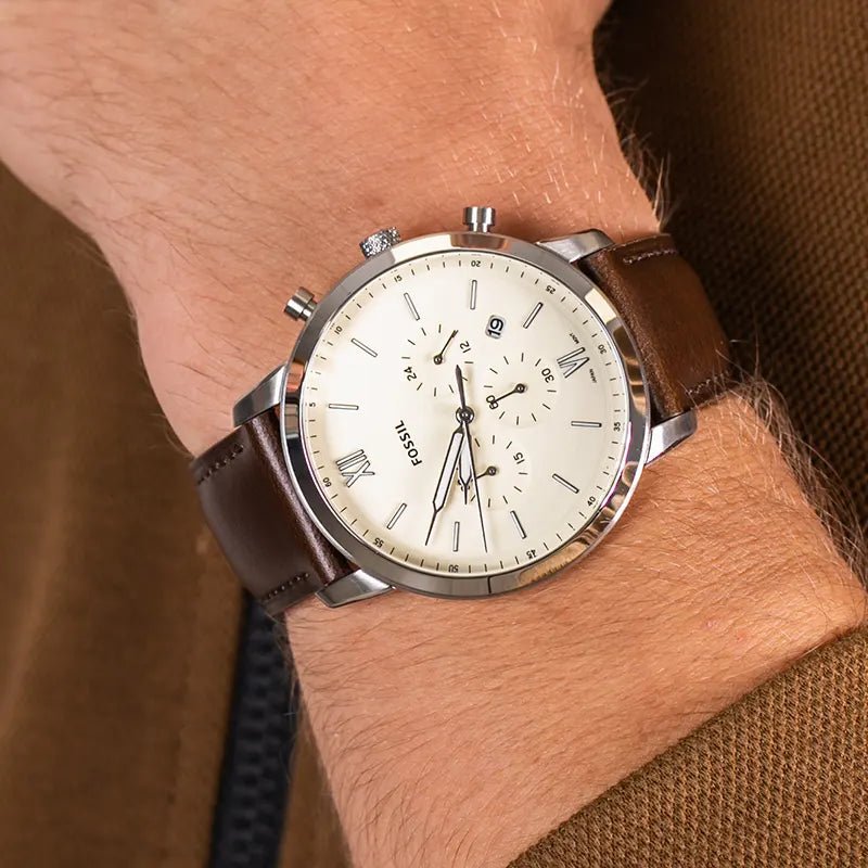 FOSSIL Neutra Chronograph Cream/Beige Dial Men's Watch FS5380 - VERSE - 