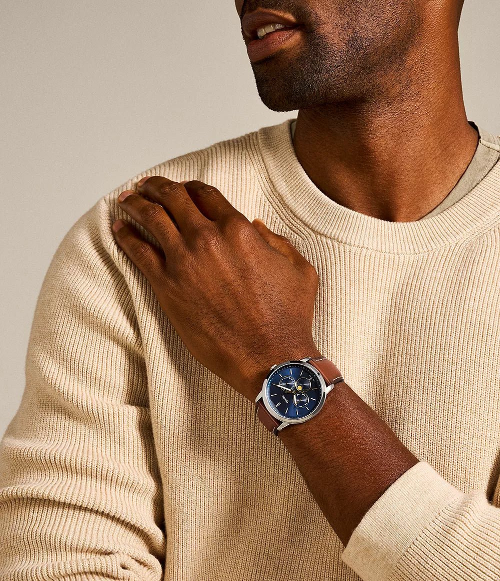FOSSIL Neutra Moonphase Multifunction Blue Dial Men's Watch FS5903 - VERSE - 