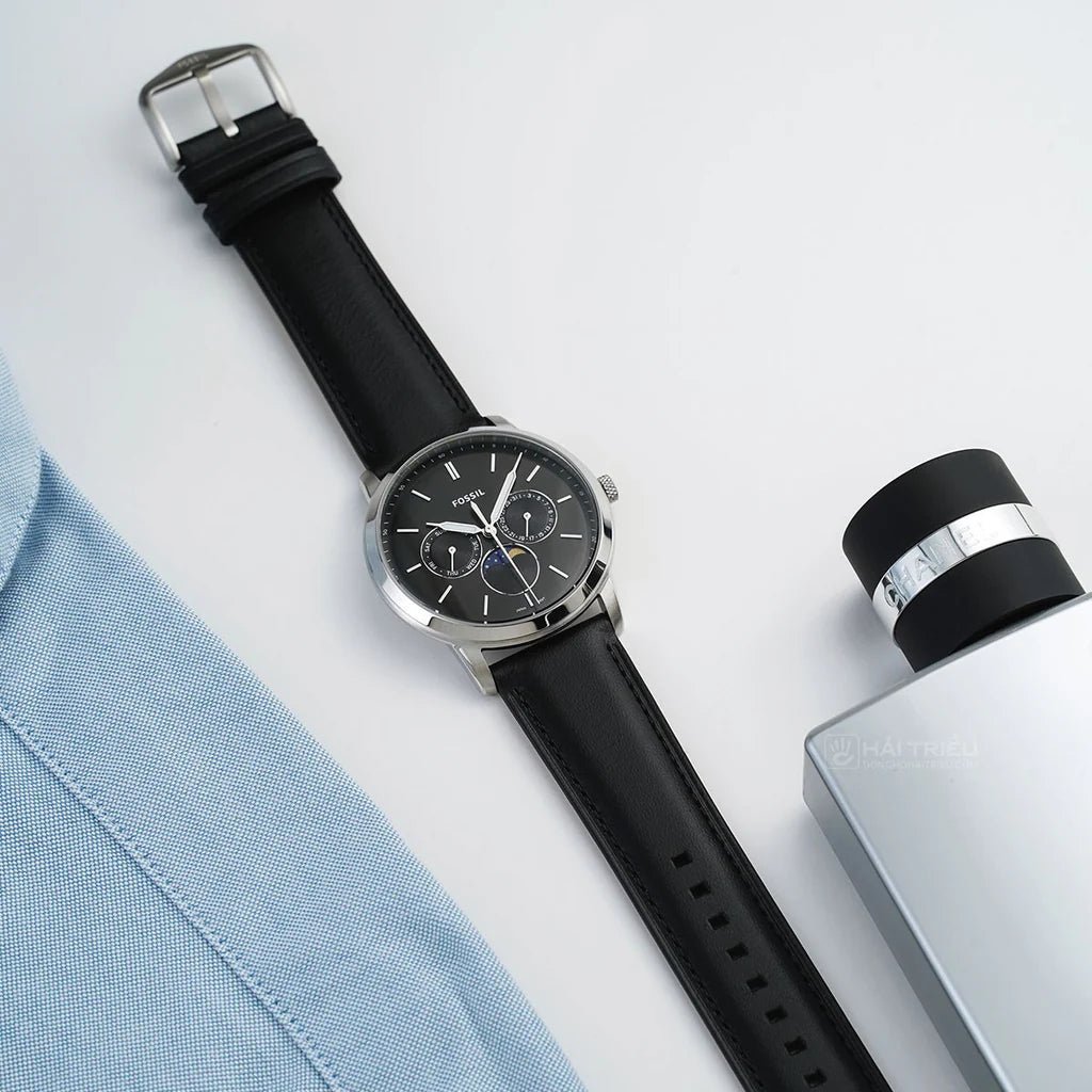 FOSSIL Neutra Moonphase Multifunction Black Dial Men's Watch FS5904 - VERSE - 