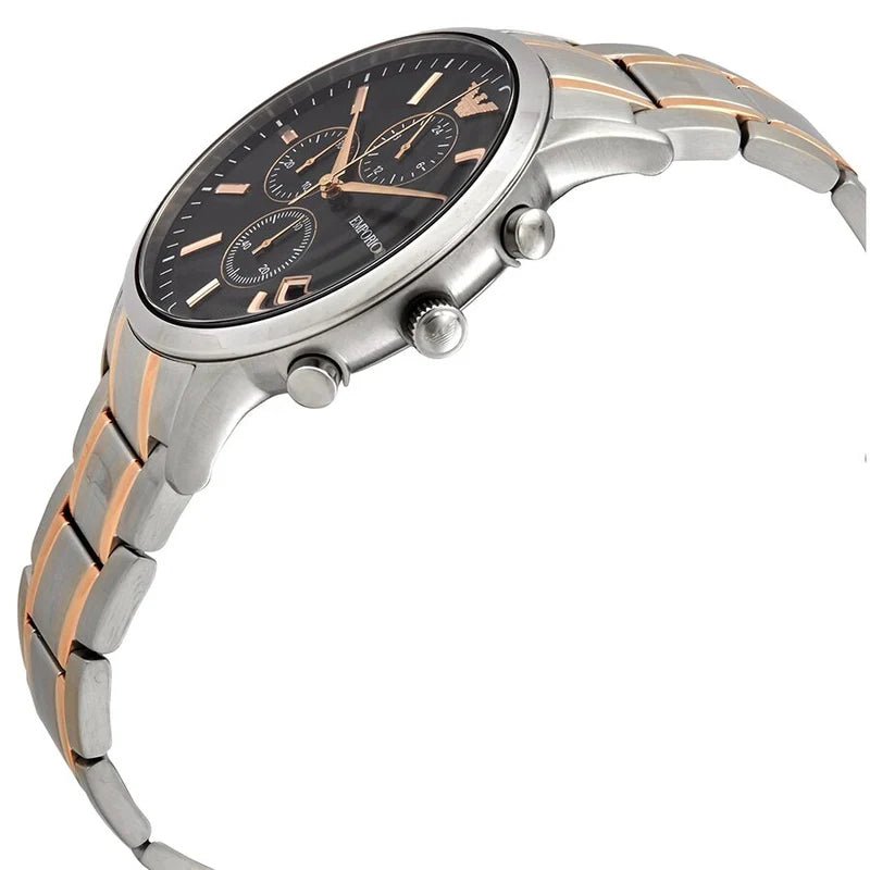 EMPORIO ARMANI Renato Chronograph Black Dial Men's Watch AR11165 (Two - Tone) - VERSE - 