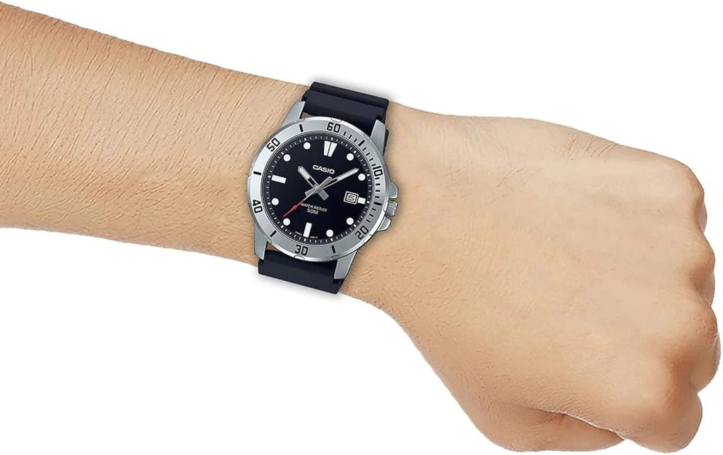 Casio MTP - VD01 - 1EV Men’s Black Stainless Steel Watch with Black Dial | MTP - VD01 - 1EV - VERSE - 