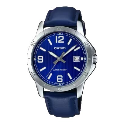 Casio MTP - V004L - 2B Men’s Blue Leather Watch with Blue Dial | MTP - V004L - 2B - VERSE - 