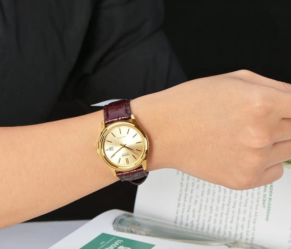 Casio MTP - 1183Q - 9A Men’s Gold Stainless Steel Watch with Golden Dial| Casio MTP - 1183Q - 9A - VERSE - 