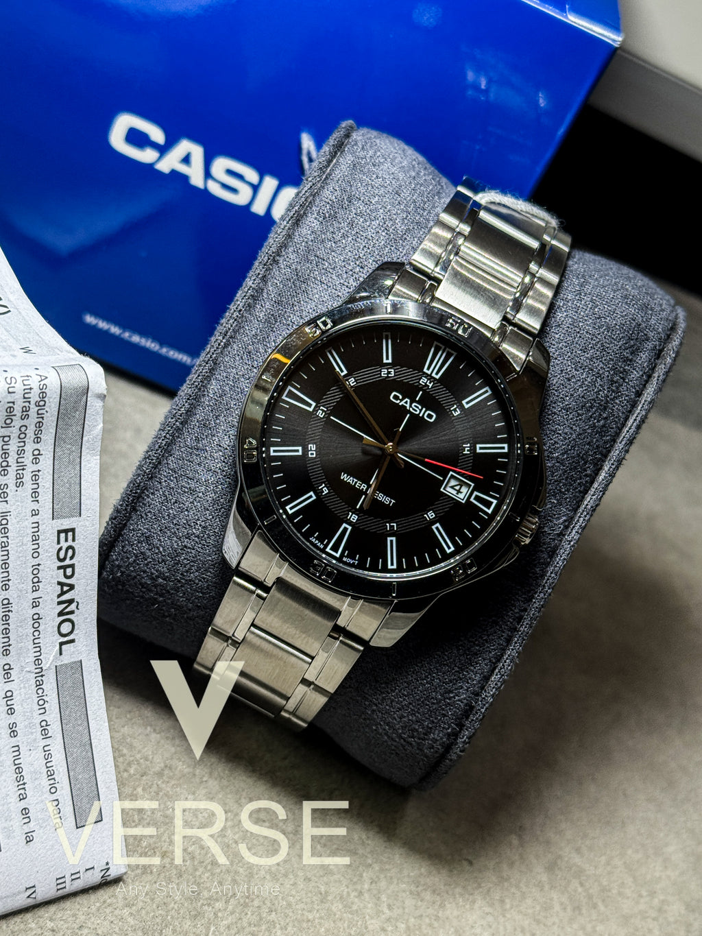 Casio MTP - V004D - 1CUDF Men’s Stainless Steel Watch – Black Dial - VERSE - 