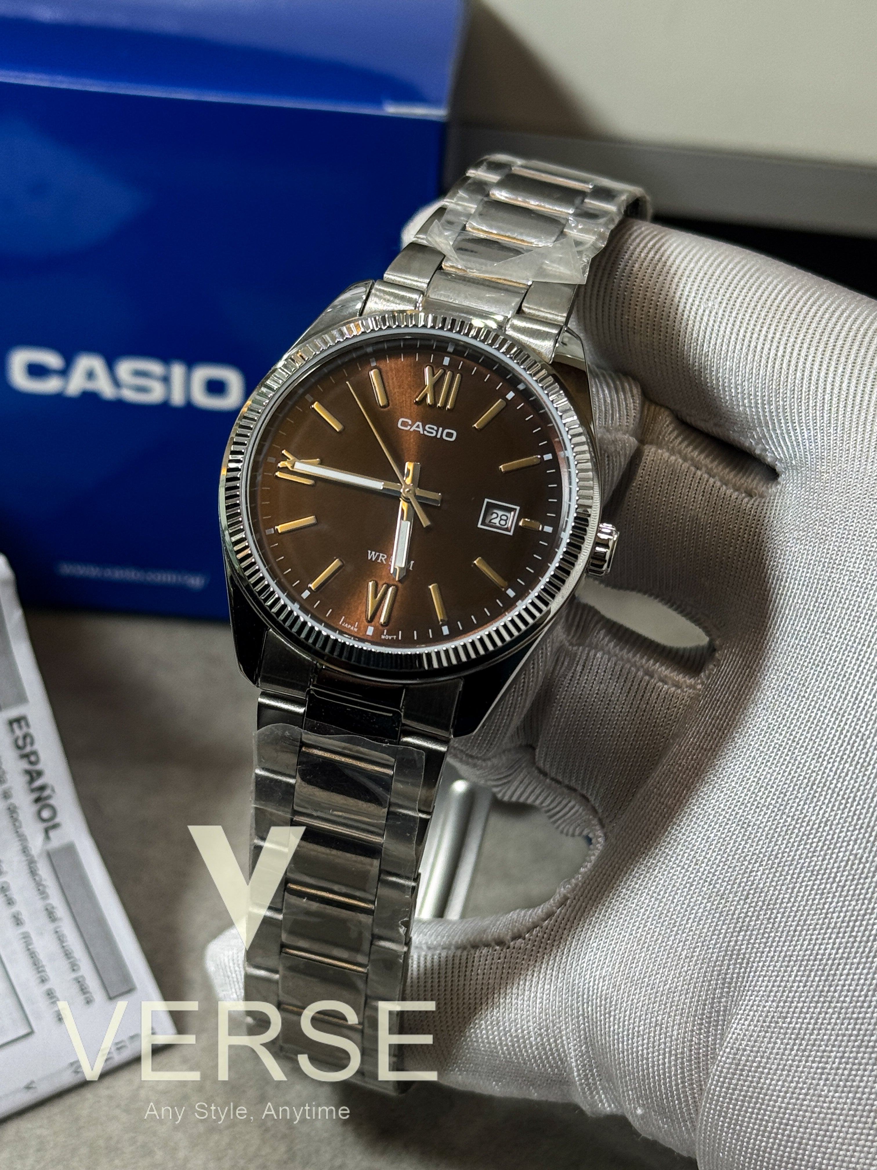 Casio MTP - 1302DD - 5AV Men’s Stainless Steel Analogue Watch – Champagne Dial - VERSE - 