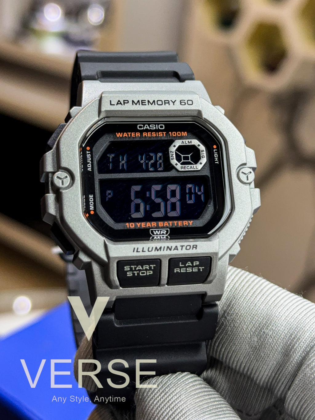 Casio DH - 1400H - 1B Men’s Black Resin Digital Watch| Casio DH - 1400H - 1B - VERSE - 