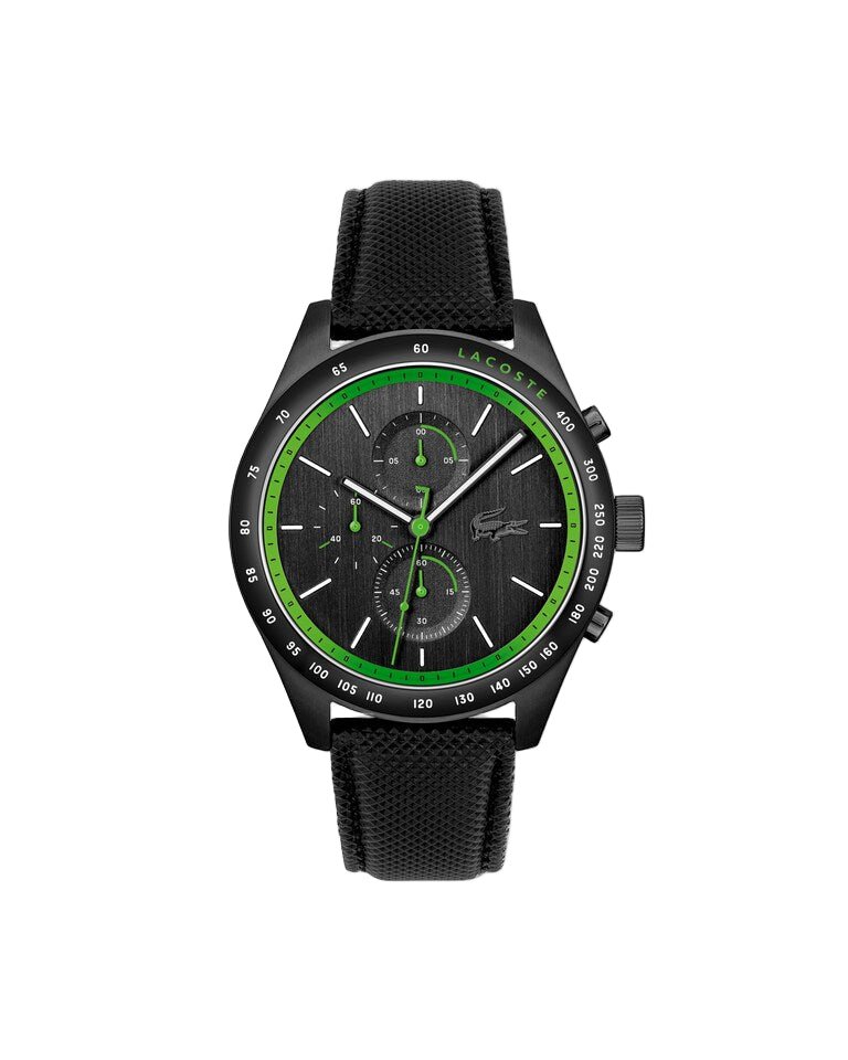 Lacoste Apext Chronograph 2011296 Men’s 44mm Black Dial Leather Watch| Lacoste Apext Chronograph 2011296 - VERSE - 
