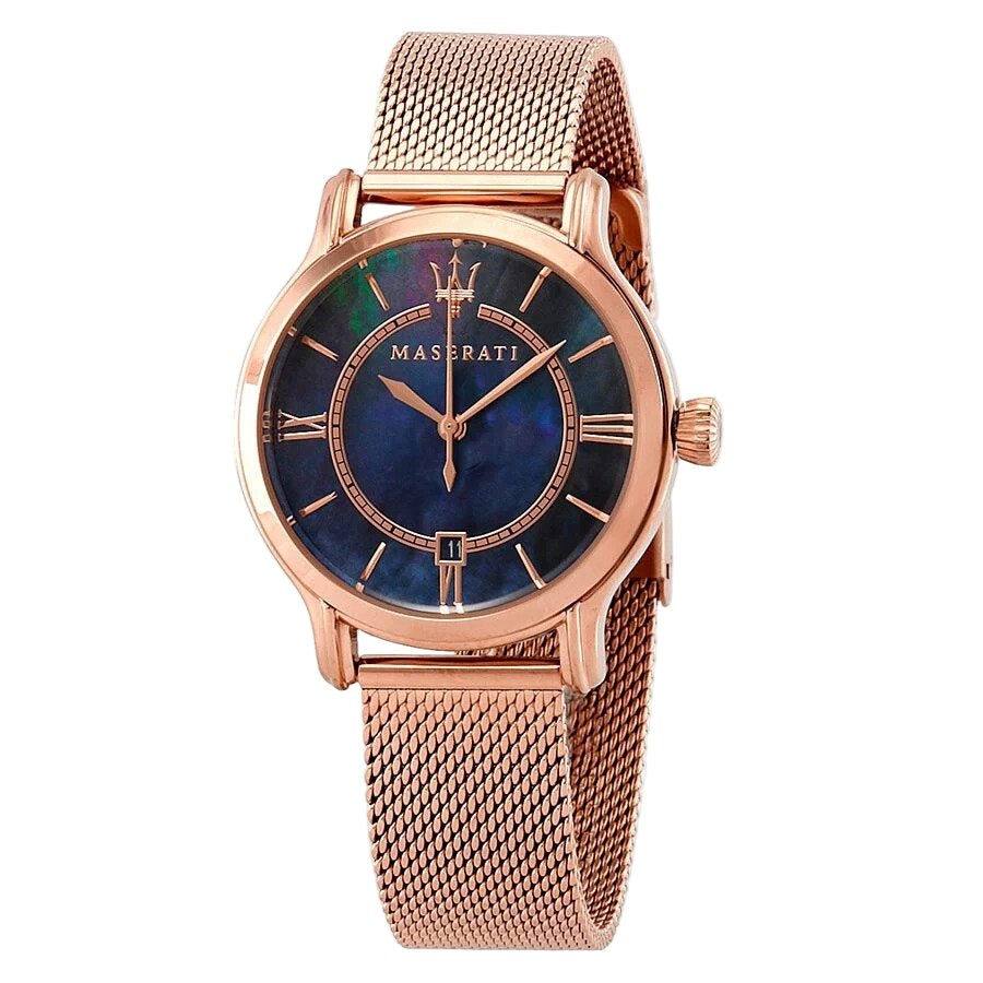 Maserati Epoca R8853118503 Women’s Rose-Gold Watch with Blue Mother-of-Pearl Dial & Mesh Bracelet| Maserati Epoca R8853118503
