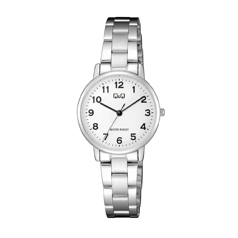 Q&Q C65A-006PY Japan quartz matte white dial stainless steel women's watch