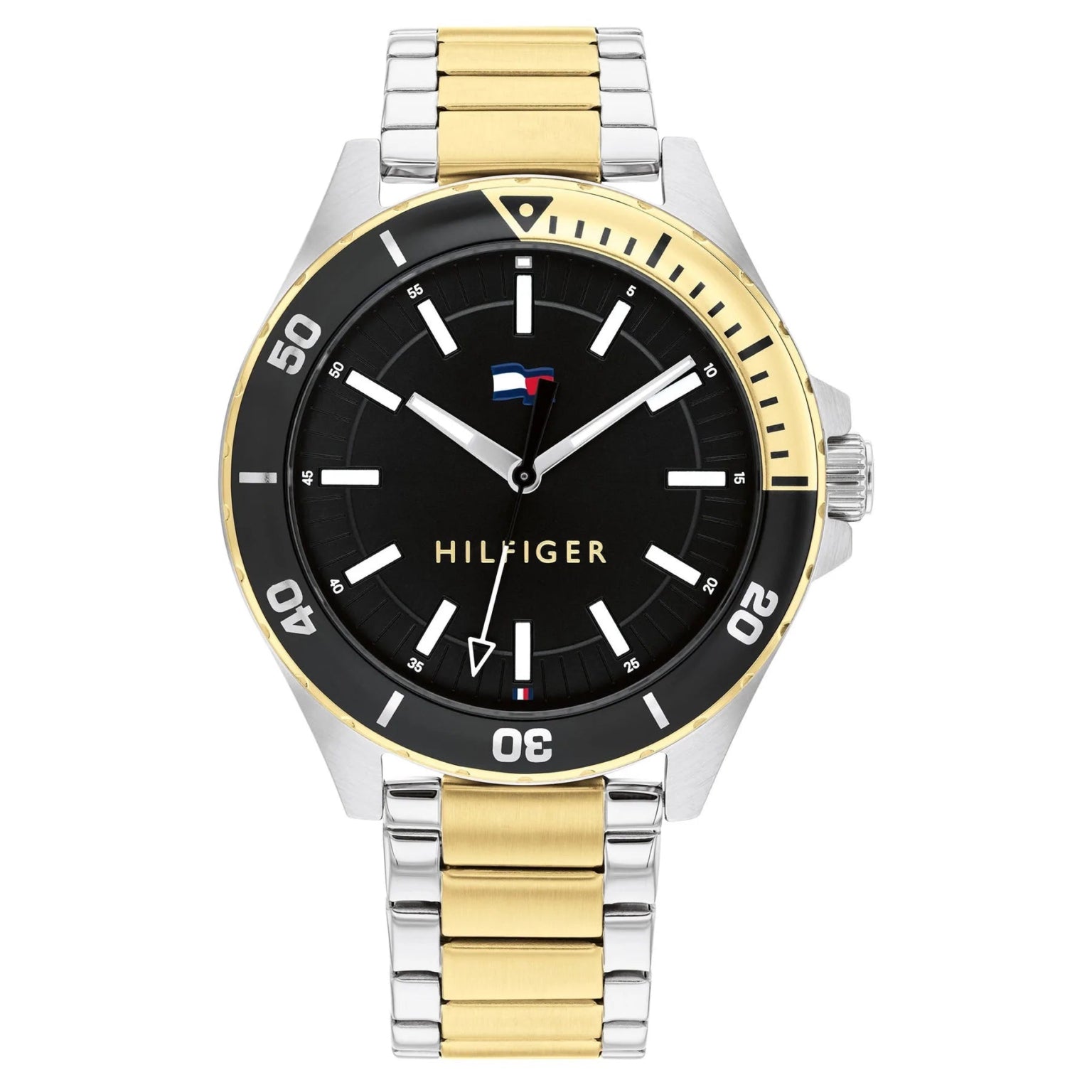 Tommy Hilfiger Logan 1792013 black dial two-tone stainless steel men's watch