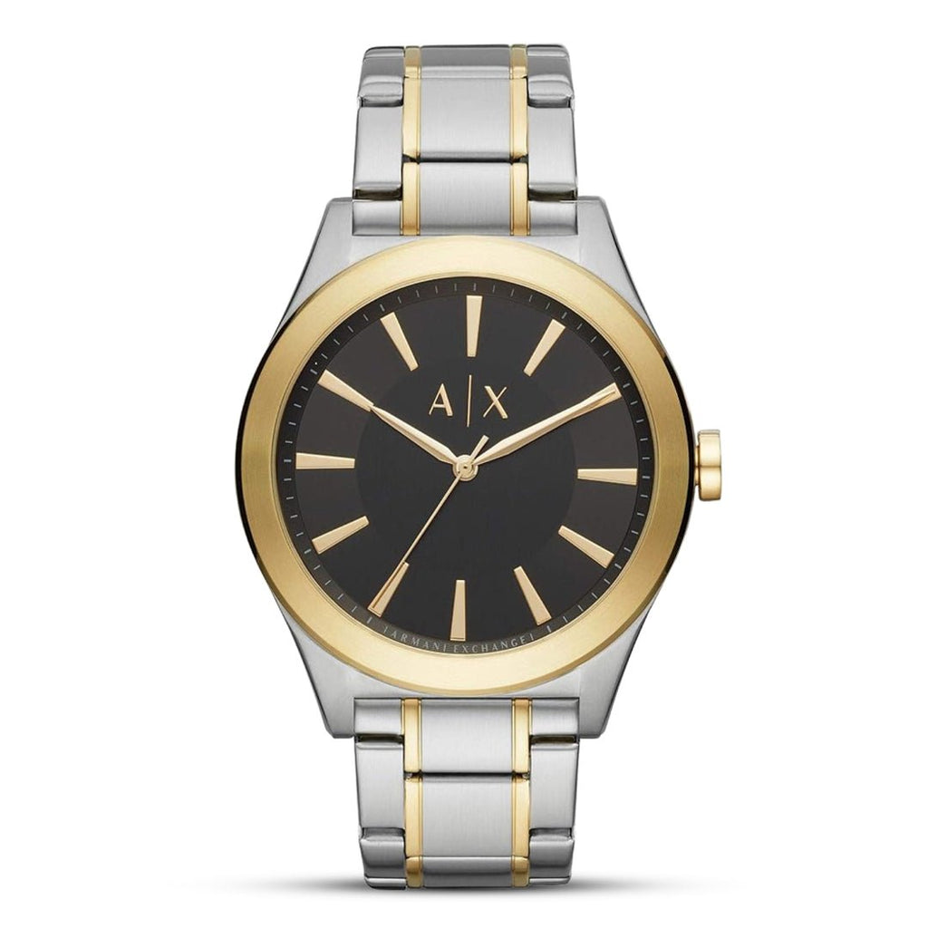 Armani Exchange Nico Three-Hand Black Dial Two-Tone Stainless Steel Men's Watch | Armani Exchange AX2336 - VERSE -