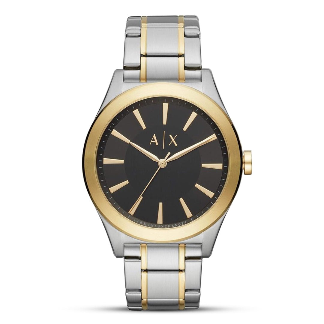 Armani Exchange Nico Three-Hand Black Dial Two-Tone Stainless Steel Men's Watch | Armani Exchange AX2336 - VERSE -