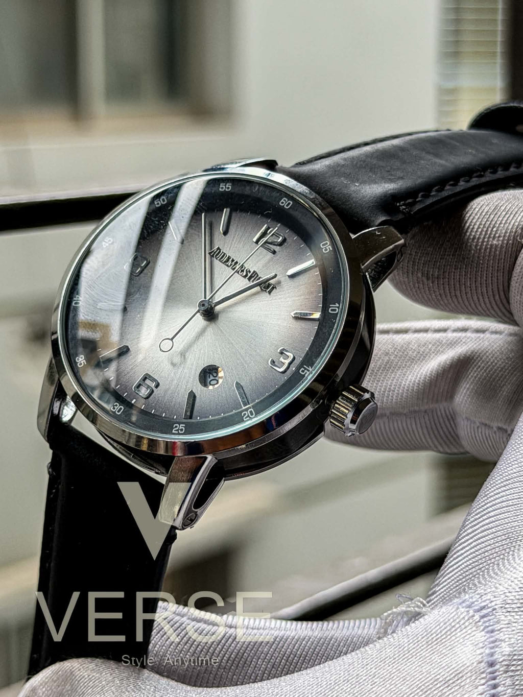 Audemars Piguet Code Quartz | Grey Dial Silver Case Black Leather - ( Double A ) - VERSE -