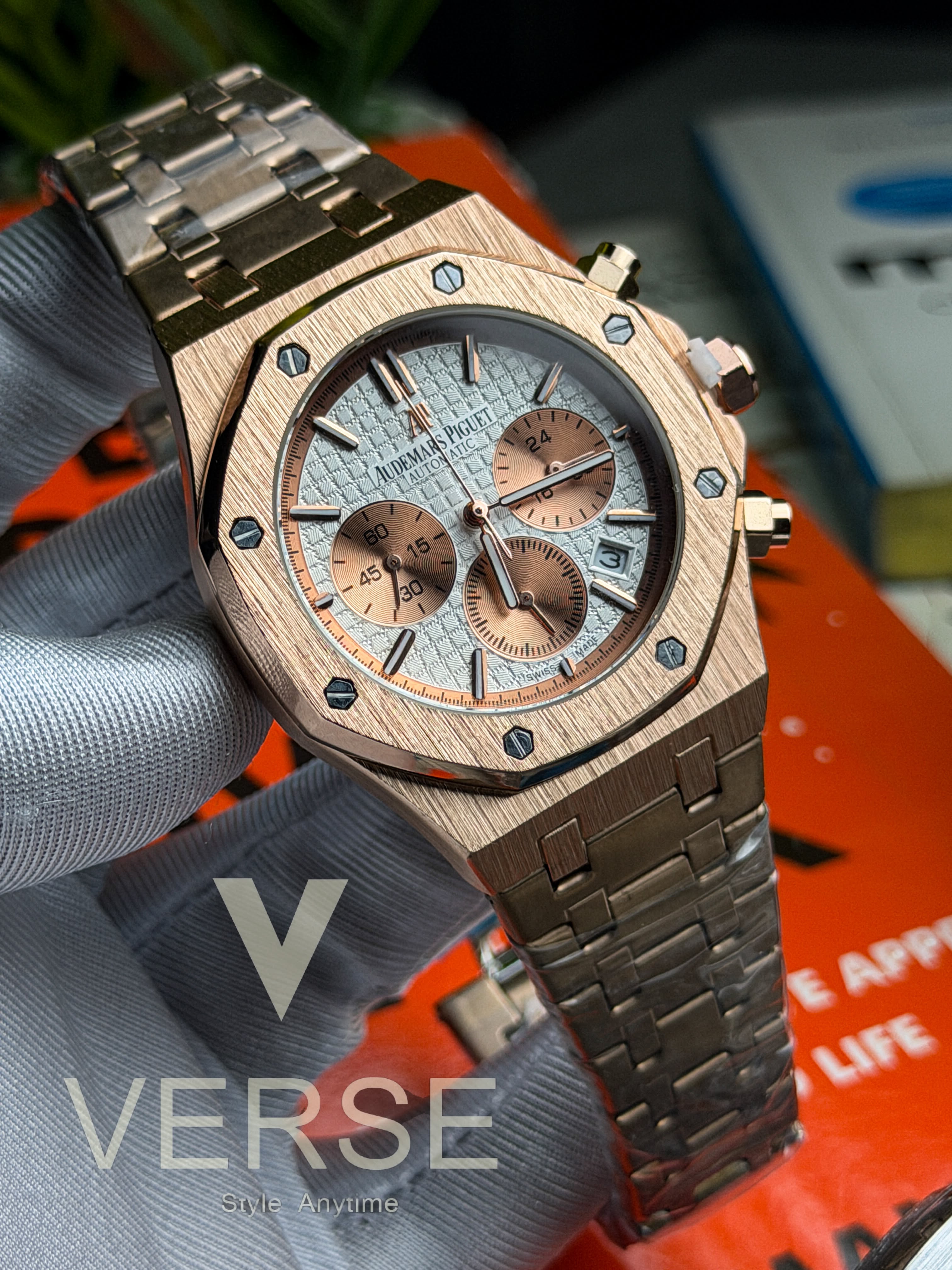 Audemars Piguet Royal Oak Chronograph | Rose Gold Edition Salmon Rose Panda Dial - ( Double A) - VERSE -