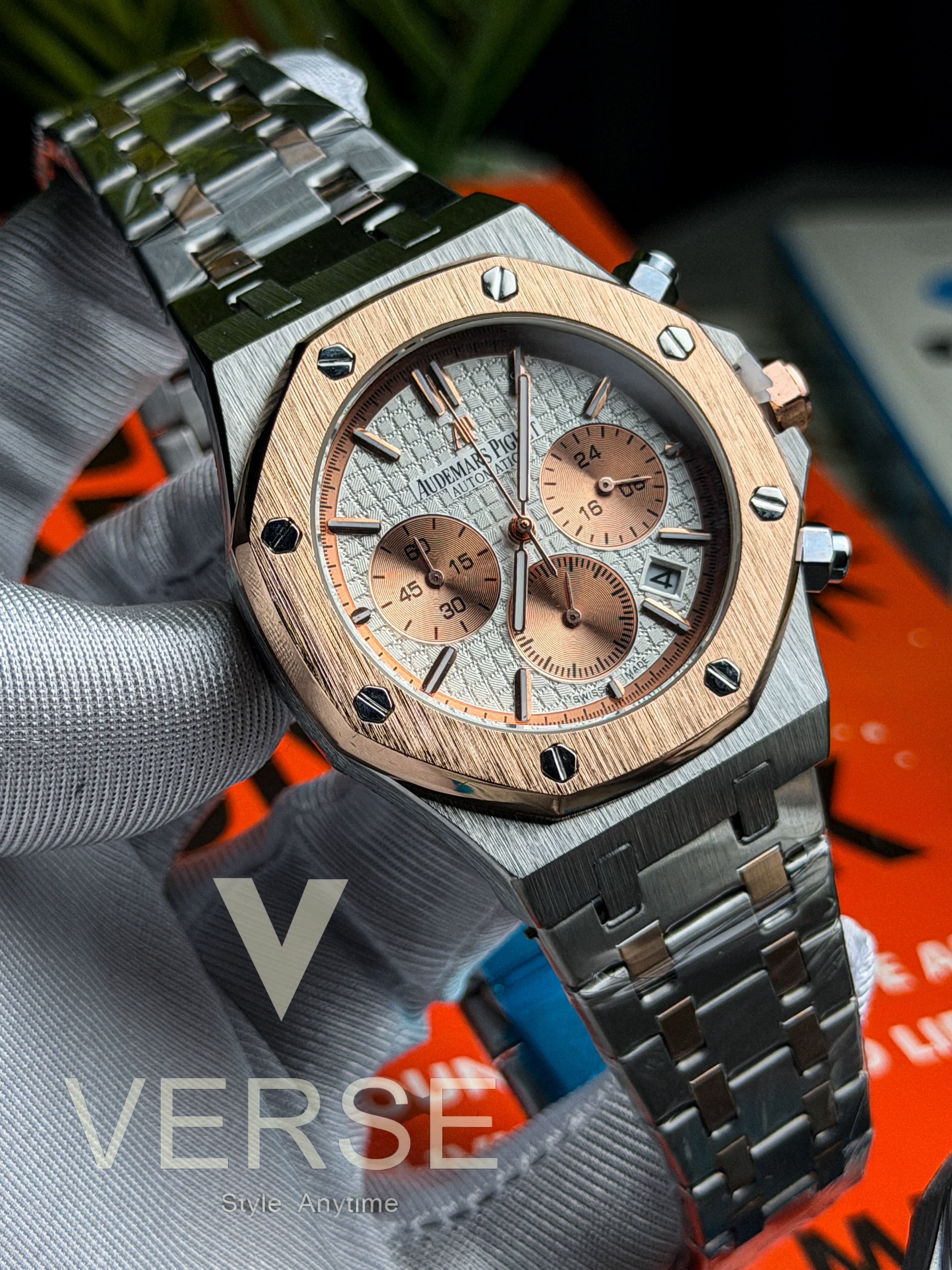 Audemars Piguet Royal Oak Chronograph | Two-Tone Edition Salmon Rose Panda Dial - ( Double A) - VERSE -