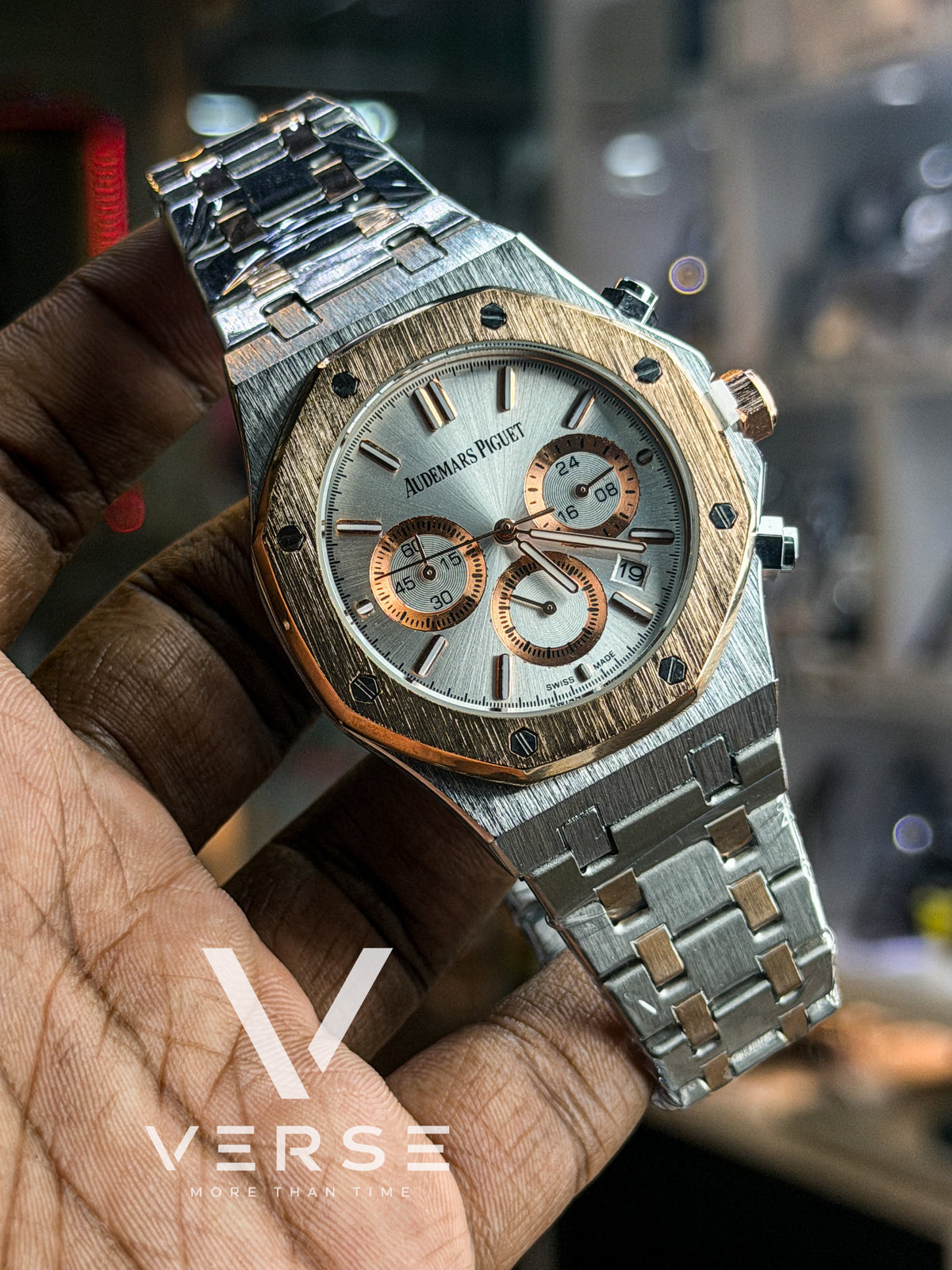 Audemars Piguet Royal Oak Chronograph | Two-Tone Edition Silver Dial Rose Gold Tone - ( Double A ) - VERSE -