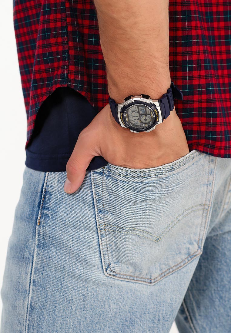 Casio AE-1000W-2AV Blue Resin Strap World Time Digital Men’s Watch | Casio AE-1000W-2AV - VERSE -
