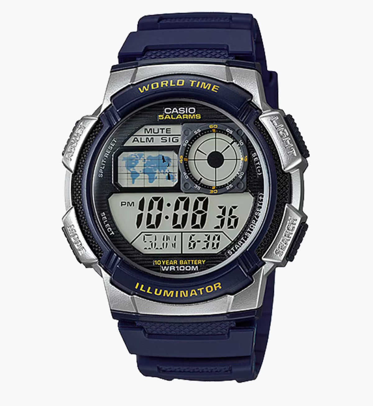 Casio AE-1000W-2AV Blue Resin Strap World Time Digital Men’s Watch | Casio AE-1000W-2AV - VERSE -