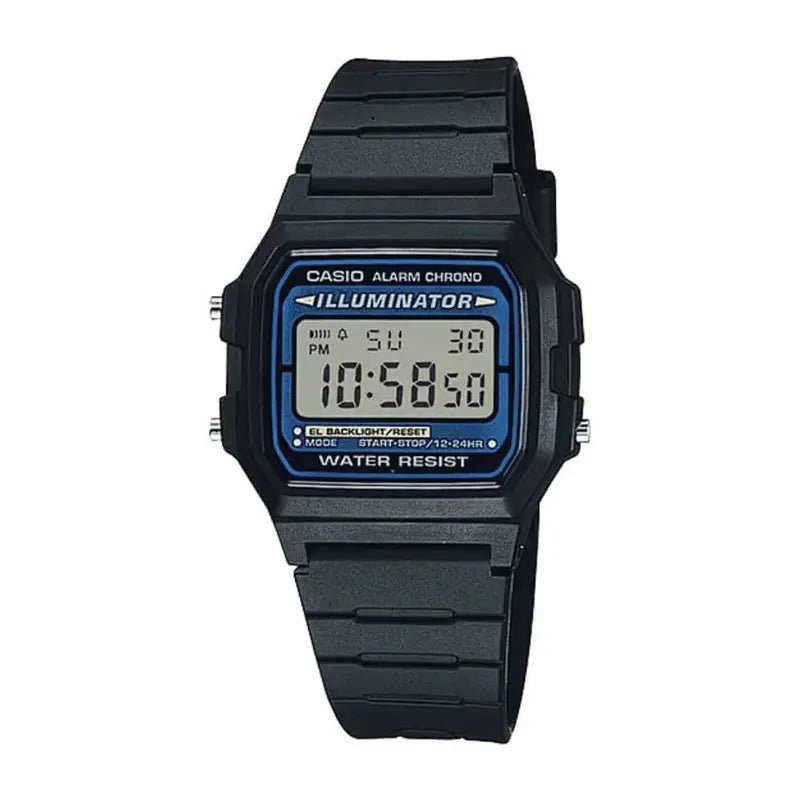 Casio F-105W-1ADF Grey-Blue Digital Dial Black Resin Men's Watch | Casio F-105W-1ADF - VERSE -