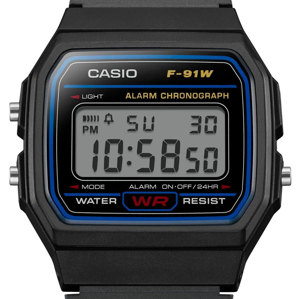 Casio F-91W-1DG Black Digital Dial Black Resin Men's Watch | Casio F-91W-1DG - VERSE -