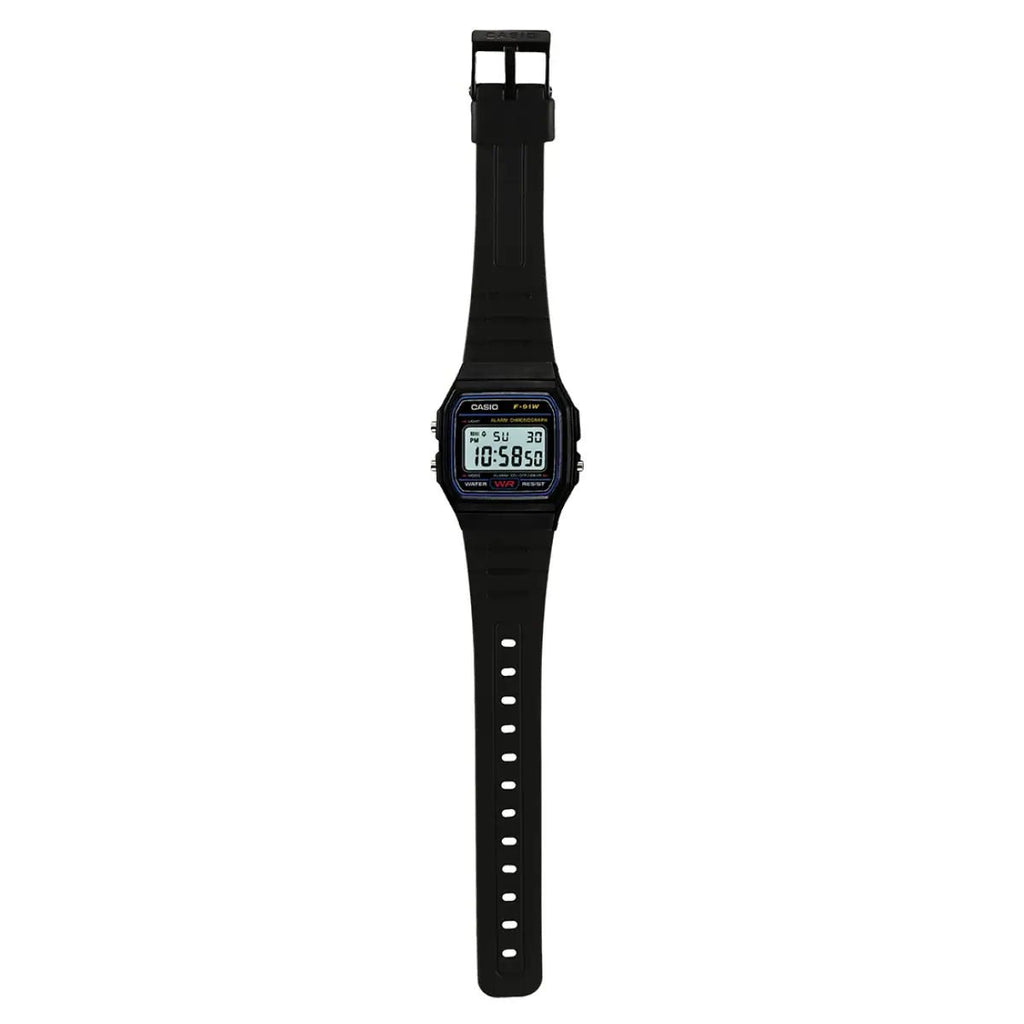 Casio F-91W-1DG Black Digital Dial Black Resin Men's Watch | Casio F-91W-1DG - VERSE -