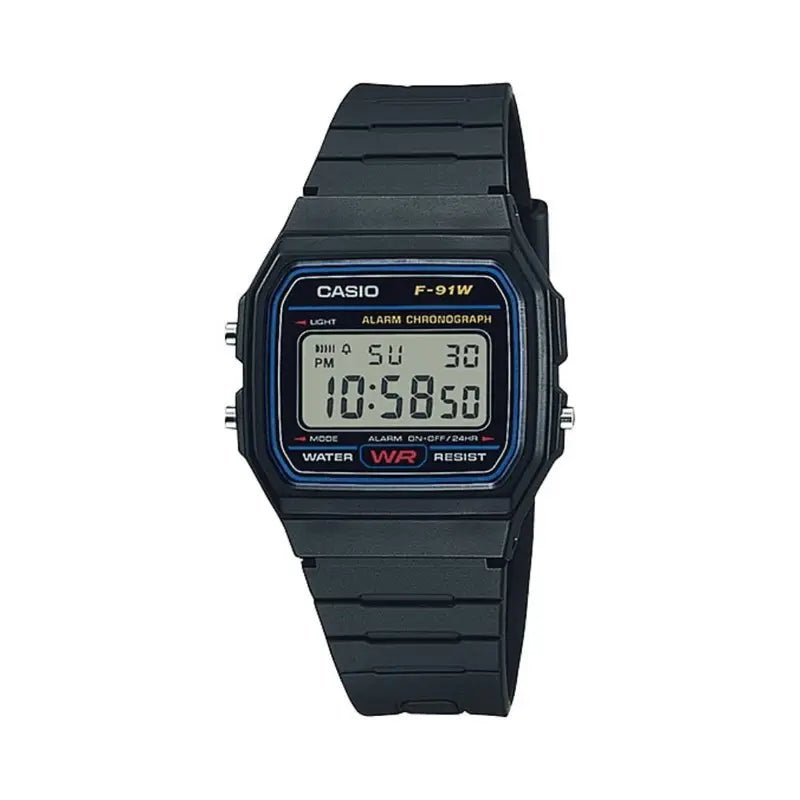 Casio F-91W-1DG Black Digital Dial Black Resin Men's Watch | Casio F-91W-1DG - VERSE -