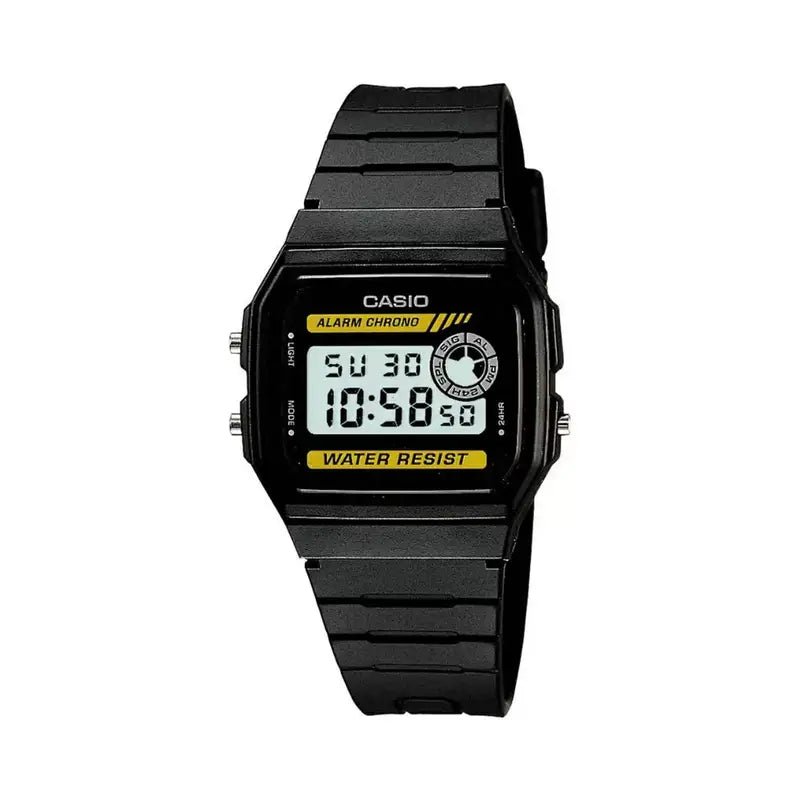Casio F-94WA-9DG Grey-Yellow Digital Dial Black Resin Men's Watch | Casio F-94WA-9DG - VERSE -