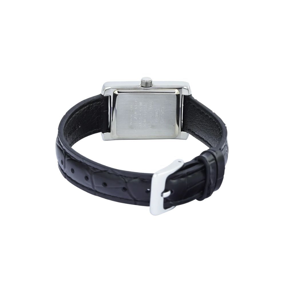 Casio LTP-1234LL-7ADF Silver Dial Black Leather Women's Watch | Casio LTP-1234LL-7ADF - VERSE -