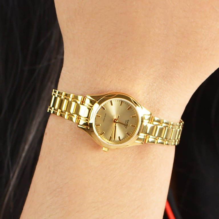 Casio LTP-1275G-9ADF Warm Champagne Dial Gold Stainless Steel Women's Watch | Casio LTP-1275G-9ADF - VERSE -
