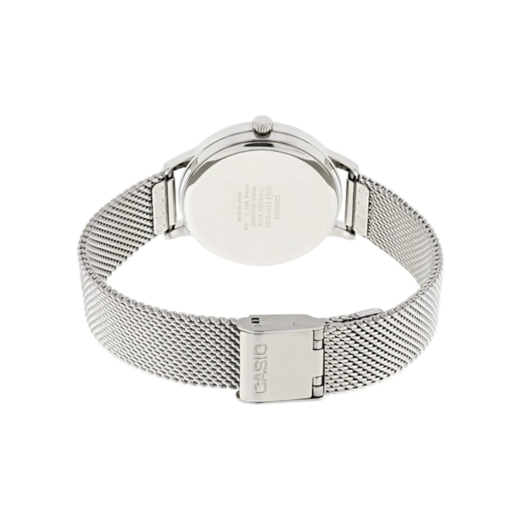Casio LTP-E157M-7ADF Silver Dial Stainless Steel Mesh Women's Watch | Casio LTP-E157M-7ADF - VERSE -