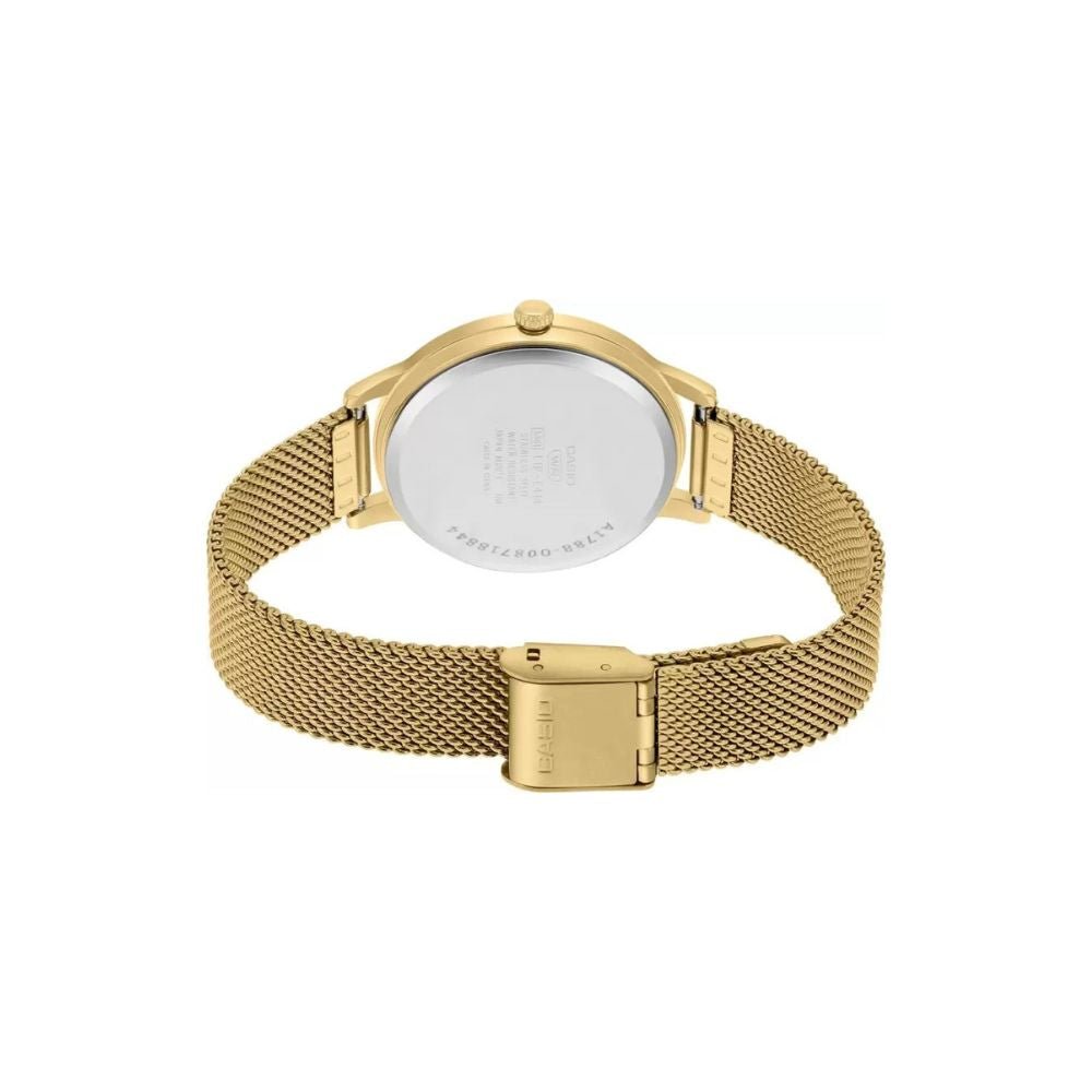 Casio LTP-E157MG-9ADF Champagne Gold Dial Gold Stainless Steel Mesh Women's Watch | Casio LTP-E157MG-9ADF - VERSE -