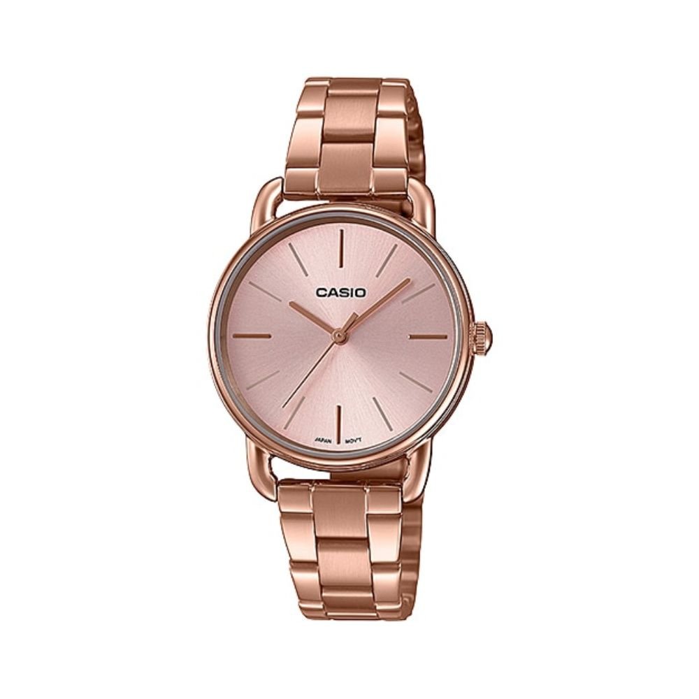 Casio LTP-E412PG-4ADF Rose Gold Dial Pink Gold Stainless Steel Women's Watch | Casio LTP-E412PG-4ADF - VERSE -