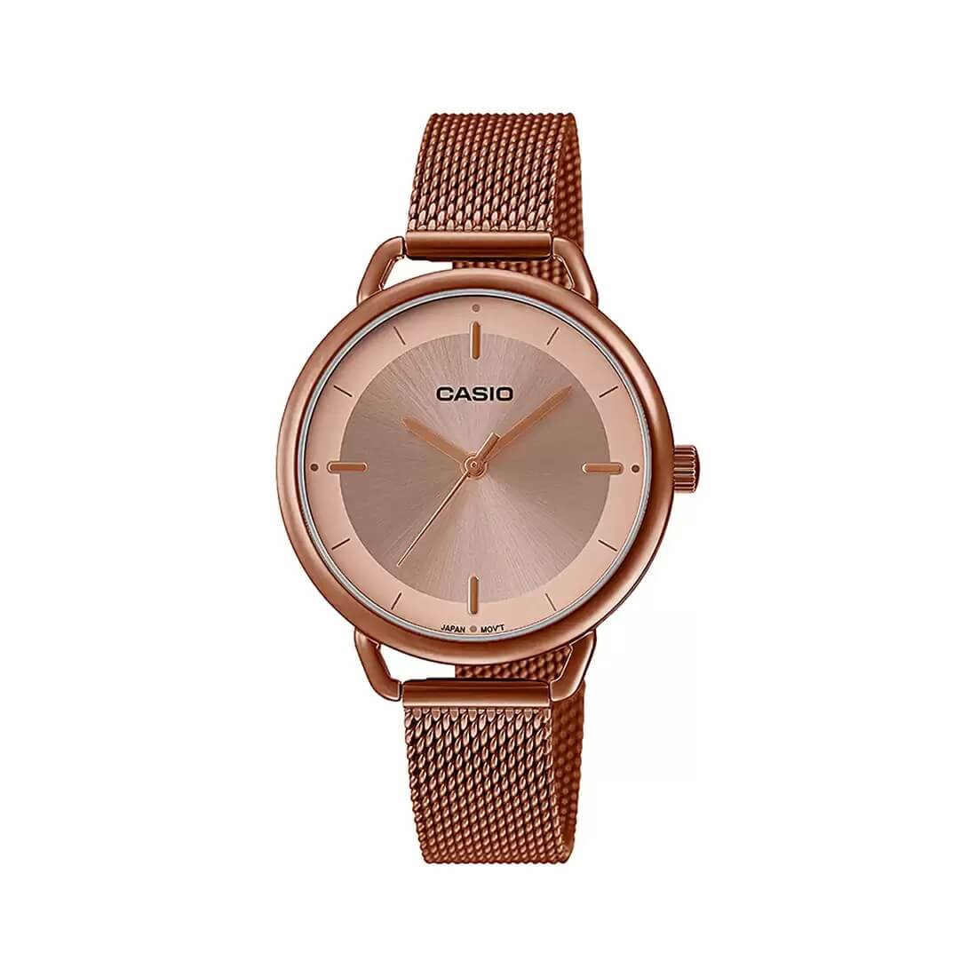 Casio LTP-E413MR-9ADF Rose Gold Dial Rose Gold Stainless Steel Mesh Women's Watch | Casio LTP-E413MR-9ADF - VERSE -