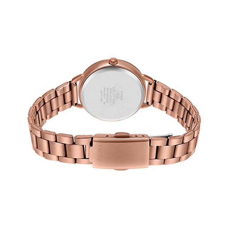 Casio LTP-E415PG-1CDF Pink Gold Black Dial Stainless Steel Women's Watch | Casio LTP-E415PG-1CDF - VERSE -