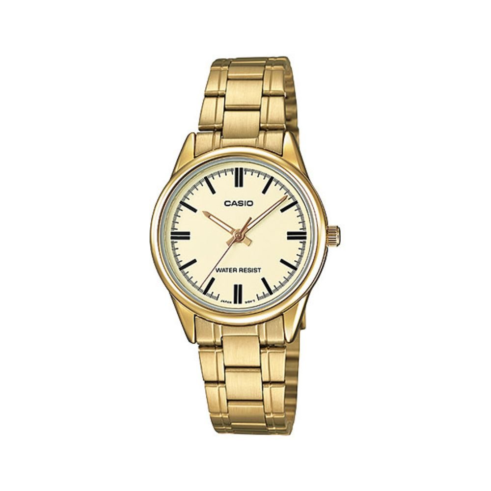 Casio LTP-V005G-9AUDF Champagne Gold-Tone Dial Gold Stainless Steel Women's Watch | Casio LTP-V005G-9AUDF - VERSE -