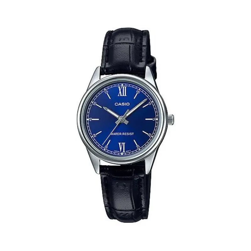 Casio LTP - V005L - 2BUDF Navy Blue Dial Black Leather Women’s Watch | Casio LTP - V005L - 2BUDF - VERSE - 