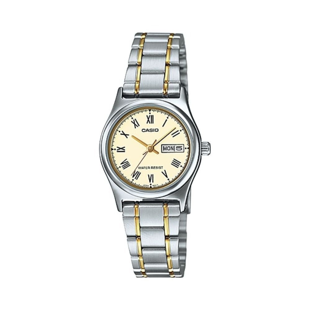 Casio LTP-V006SG-9BUDF Champagne Dial Two-Tone Stainless Steel Women's Watch | Casio LTP-V006SG-9BUDF - VERSE -