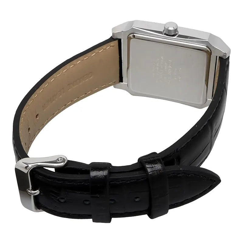 Casio MTP-B190L-7BVDF Silver Dial Black Leather Men's Tank Watch | Casio MTP-B190L-7BVDF - VERSE -